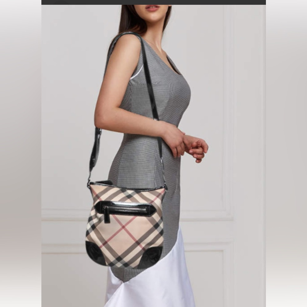 Burberry Dryden Nova Check Patent leather Messenger Crossbody bag